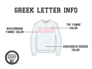 Black Wavy Checkerboard Greek Stitched Lettered Embroidered Crewneck/Hoodie