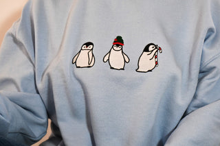 Three Penguins Embroidered Crewneck/Hoodie