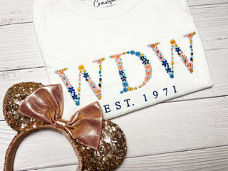 Floral WDW Embroidered T-Shirt