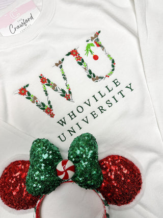 Whoville University Floral Crewneck/Hoodie