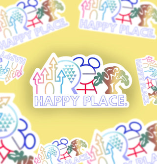 Theme Park Happy Place Sticker